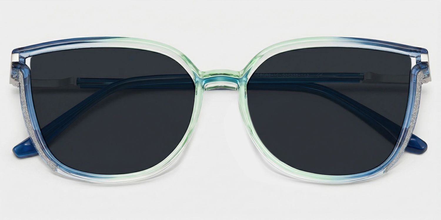 Rodz Square Blue-Green Prescription Sunglasses | ZEELOOL1