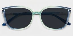 Rodz Blue-Green Square Sunglasses1
