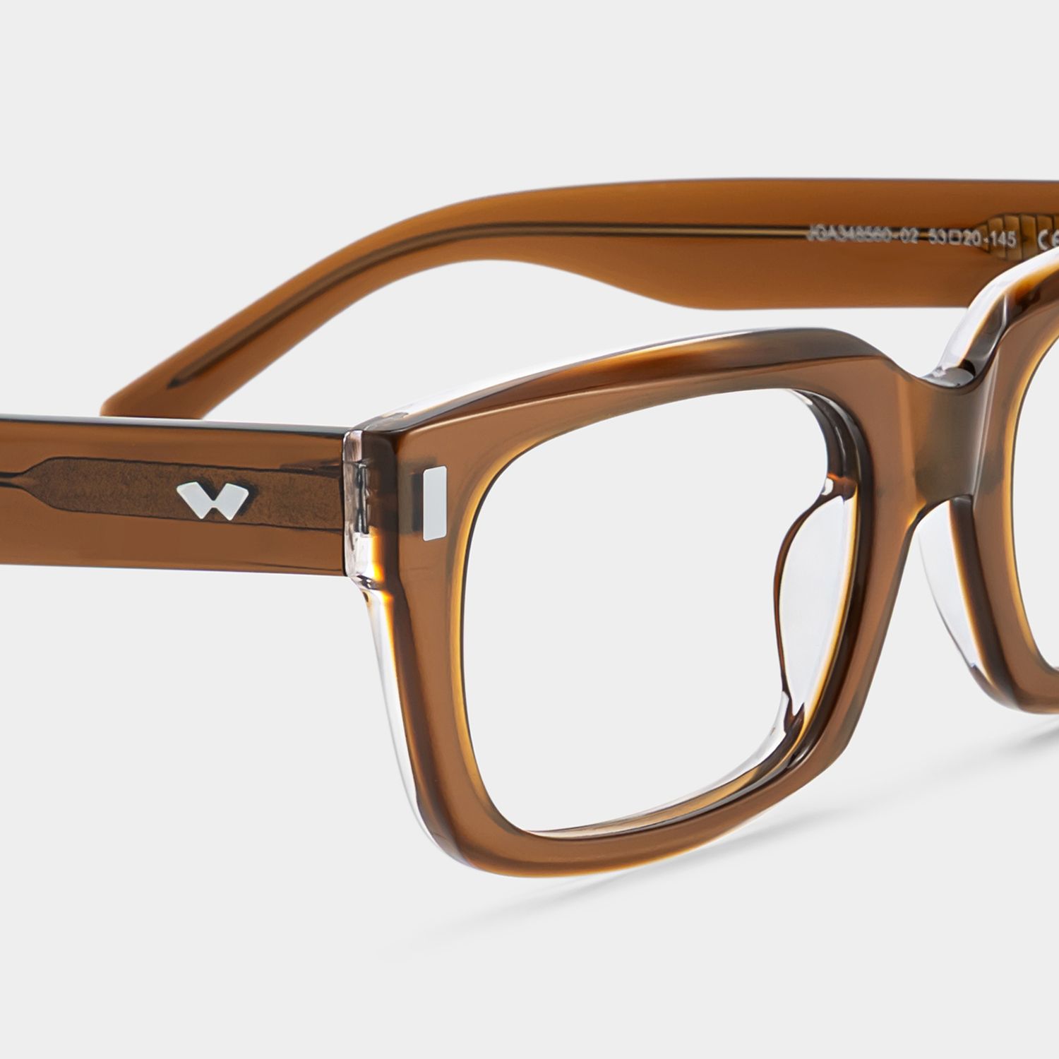 Fayssel Brown Rectangle Acetate Frame Glasses for Men | ZEELOOL5
