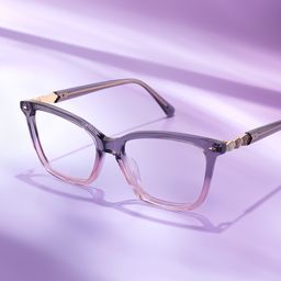 Theo Grey Pink Rectangle Glasses6