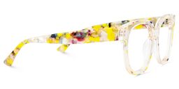 Jett Yellow Clear Square Glasses4