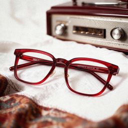 Hailey Red Square Glasses0