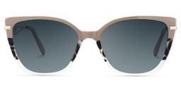 Margret Tortoise Khaki Cat eye Sunglasses0