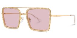 Diva Gold Square Sunglasses1