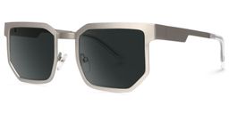 Barber Silver Rectangle Sunglasses1