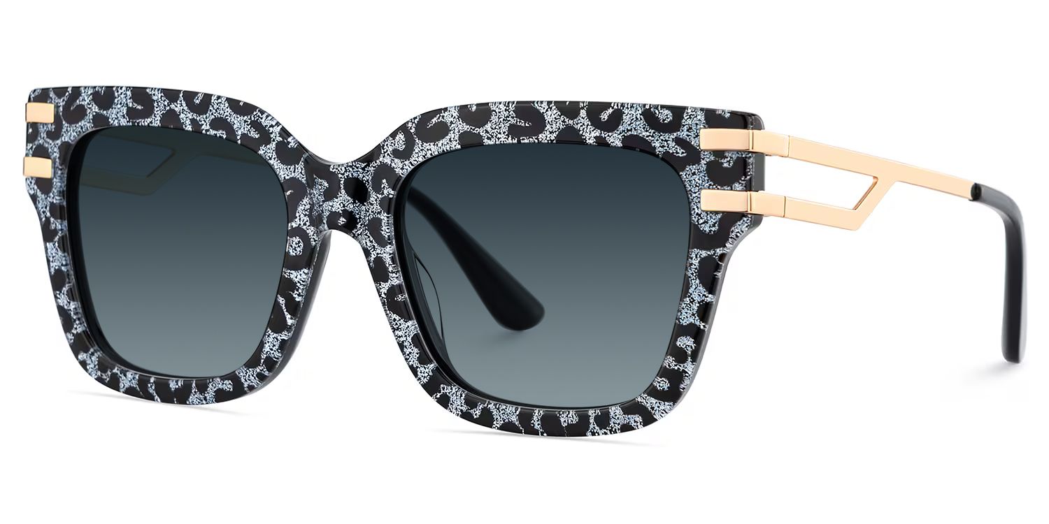 Lidia Gray Leopard Square Polarized Sunglasses for Driving | ZEELOOL2