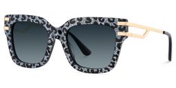 Lidia Gray Leopard Square Sunglasses2