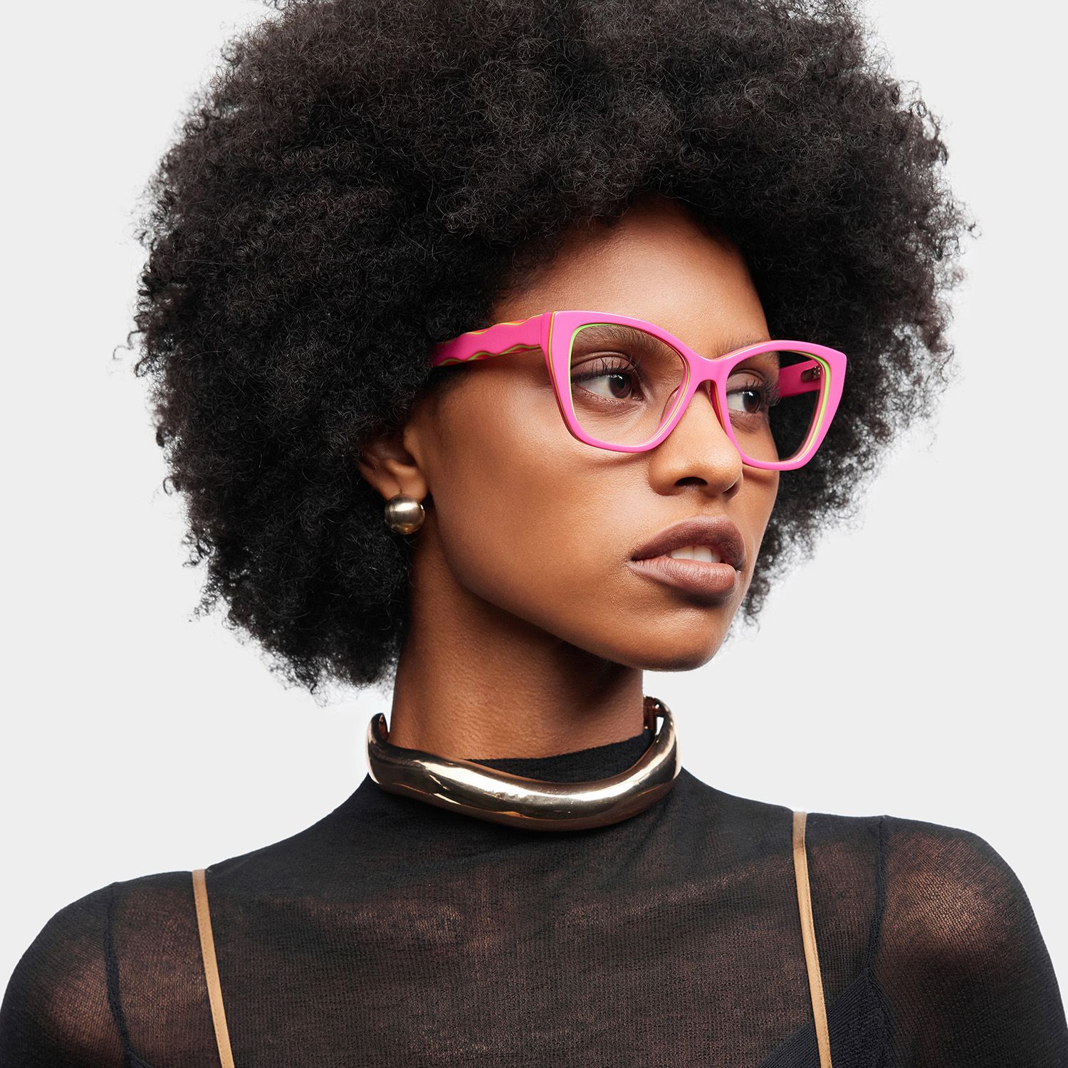 Blaise Pink Green Frame Glasses with Cat eye Frame Online | ZEELOOL1