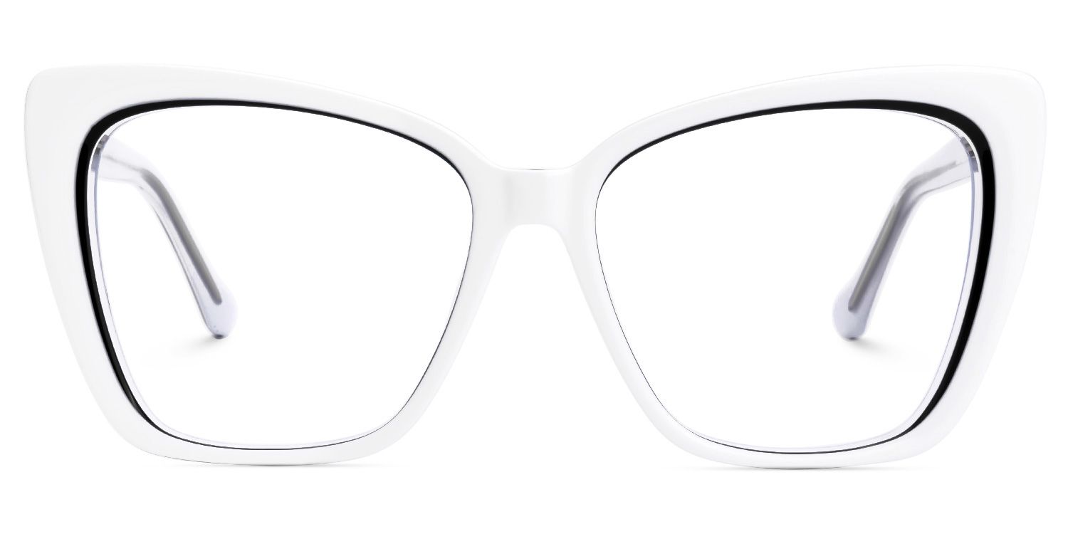New White-Black Color for Shanell Acetate Eyeglasses  | Zeelool Optical0