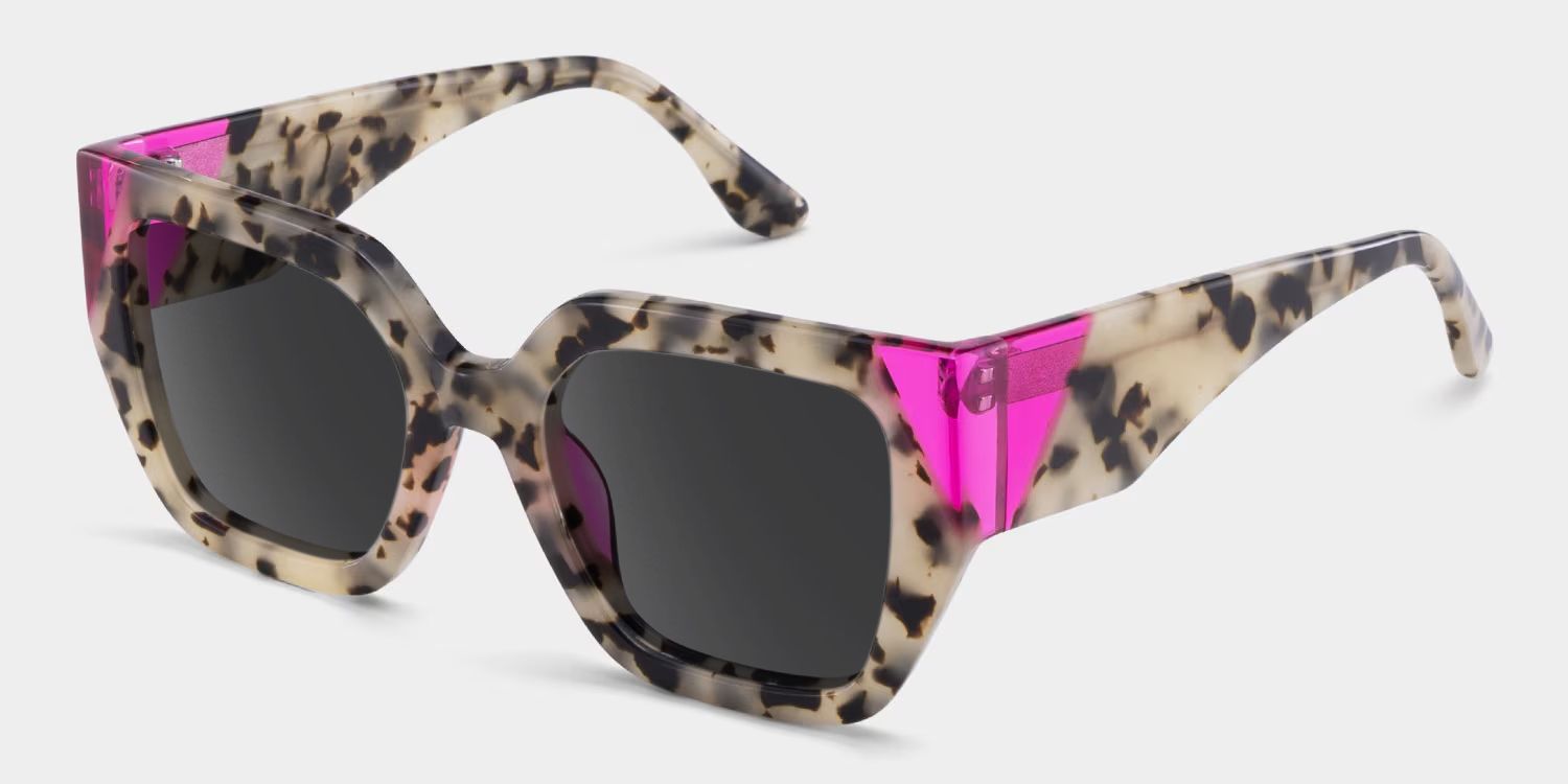 Viva Tortoise Pink Square Polarized Sunglasses for Driving | ZEELOOL2
