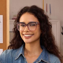 Minguela Gray Pink Square Glasses1