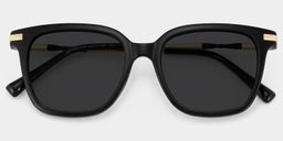 Jacqui Black Rectangle Sunglasses1
