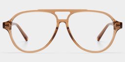Drew Clear Brown Aviator Glasses1