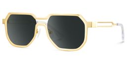 Hype Gold Geometric Sunglasses3