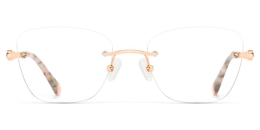 Seth Rose Gold Rectangle Glasses