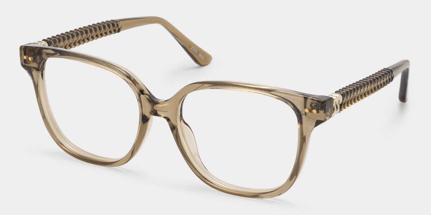 Clara Translucent Brown Cat Eye Glasses — Elegant Style | ZEELOOL3
