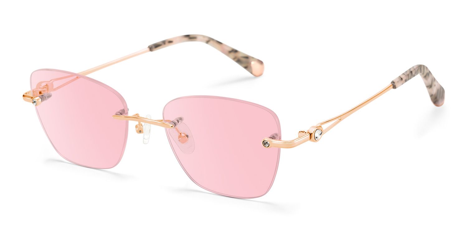 Seth Rectangle Rose Gold Frame Sunglasses Online Sale | ZEELOOL2