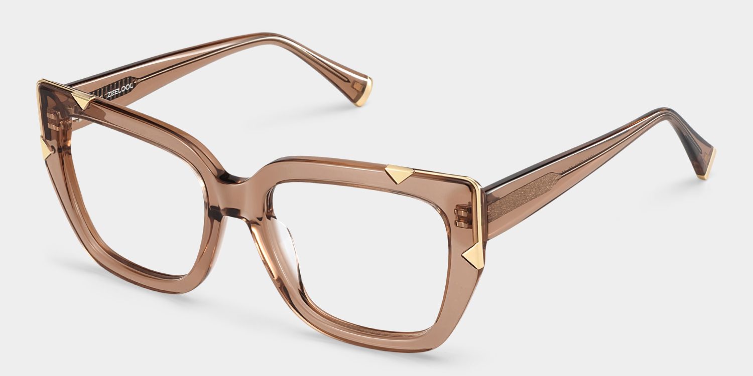 Dax Square Beige Frame Eyeglasses for Women| ZEELOOL3