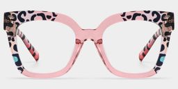 Malcolm Pink-Leopard Square Glasses1