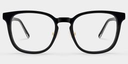 Hailey Black Square Glasses1