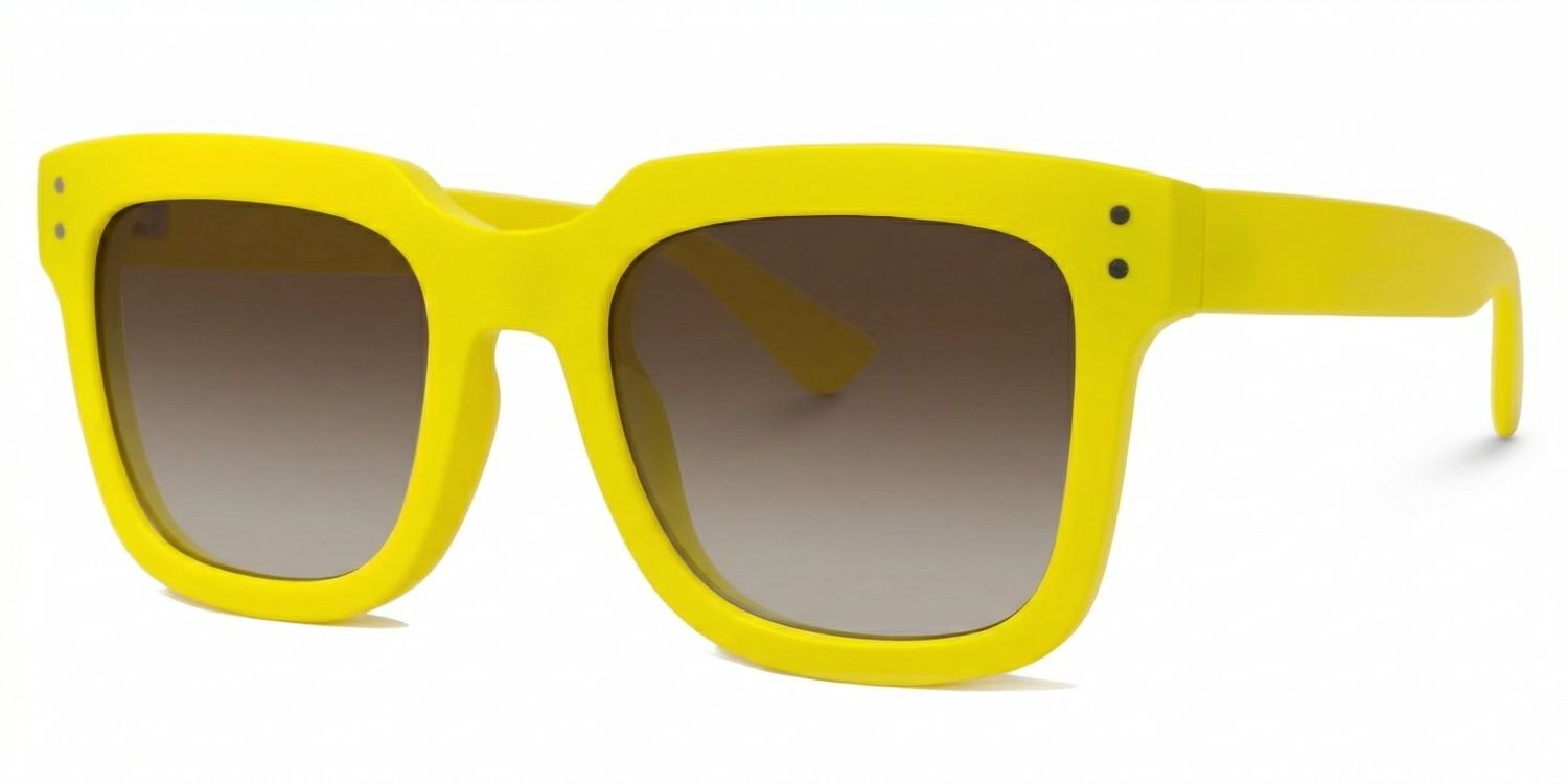 Liizbeett Square Yellow Prescription Sunglasses | ZEELOOL1