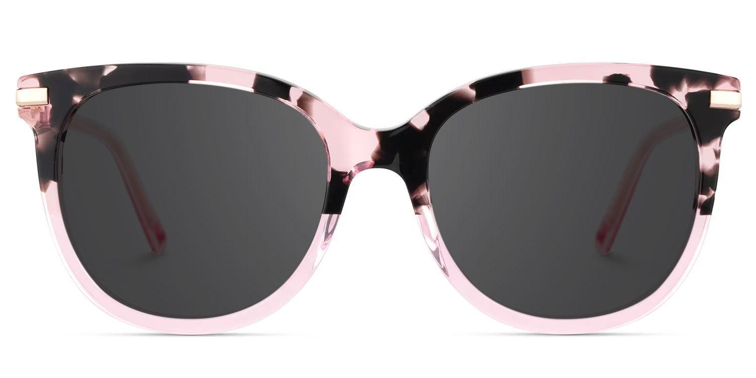 Mailyn Pink Tortoise Round Polarized Sunglasses for Driving | ZEELOOL0
