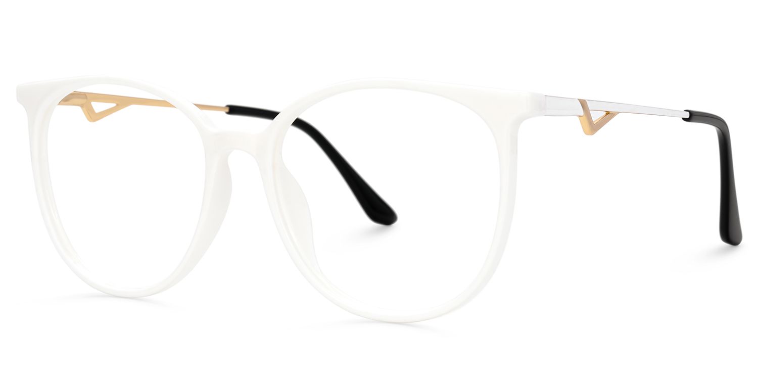 Chanty Round White Thin-Frame Glasses | ZEELOOL1