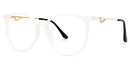 Chanty White Round Glasses1