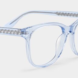 Julia Clear Blue Rectangle Glasses5