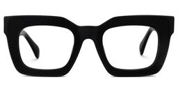 Keisa Black Rectangle Glasses0