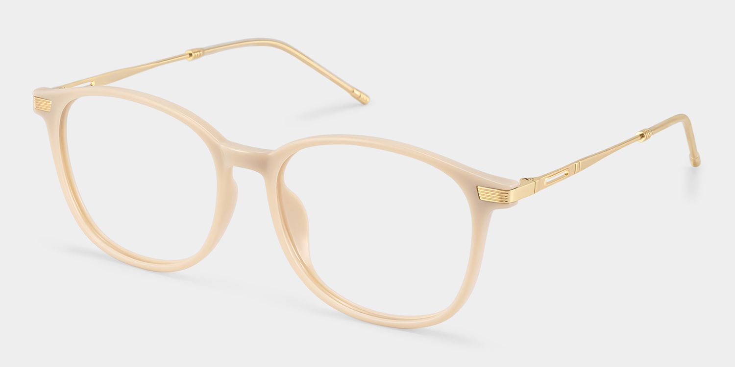 Greene Beige Square Mixed Frame Glasses for Women | ZEELOOL3