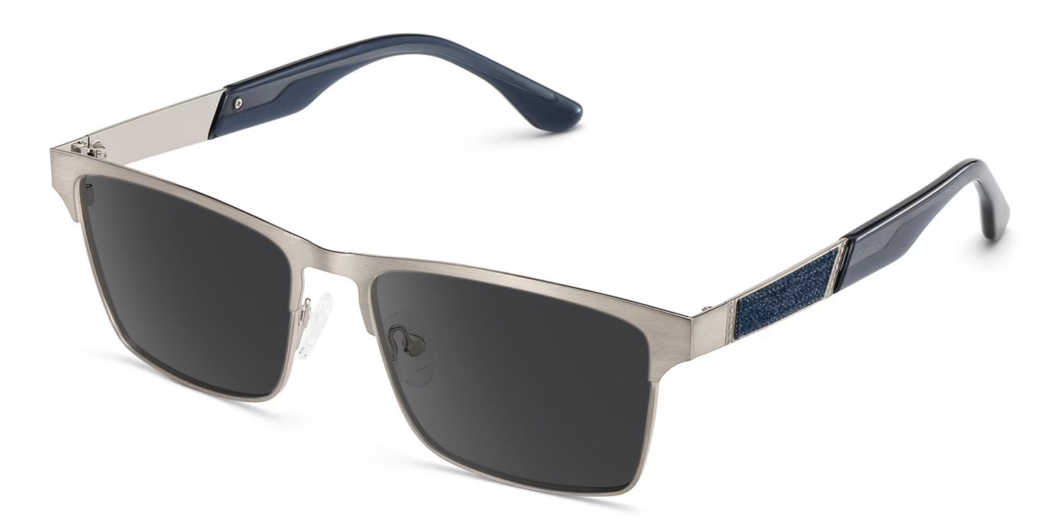 Jasper Rectangle Silver Frame Sunglasses Online Sale | ZEELOOL2