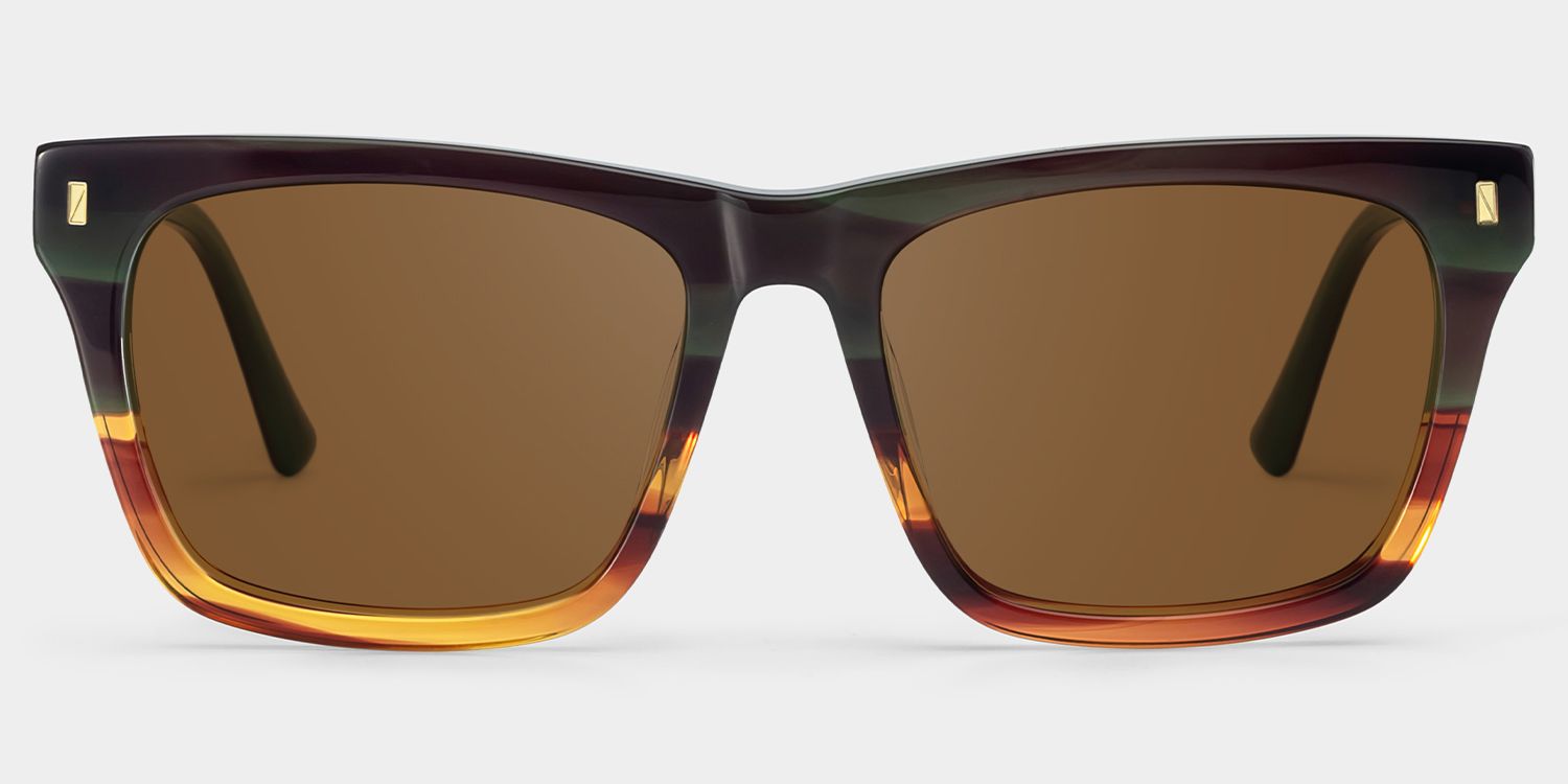 Brookins Rectangle Style Multicolor Frame Sunglasses | ZEELOOL0