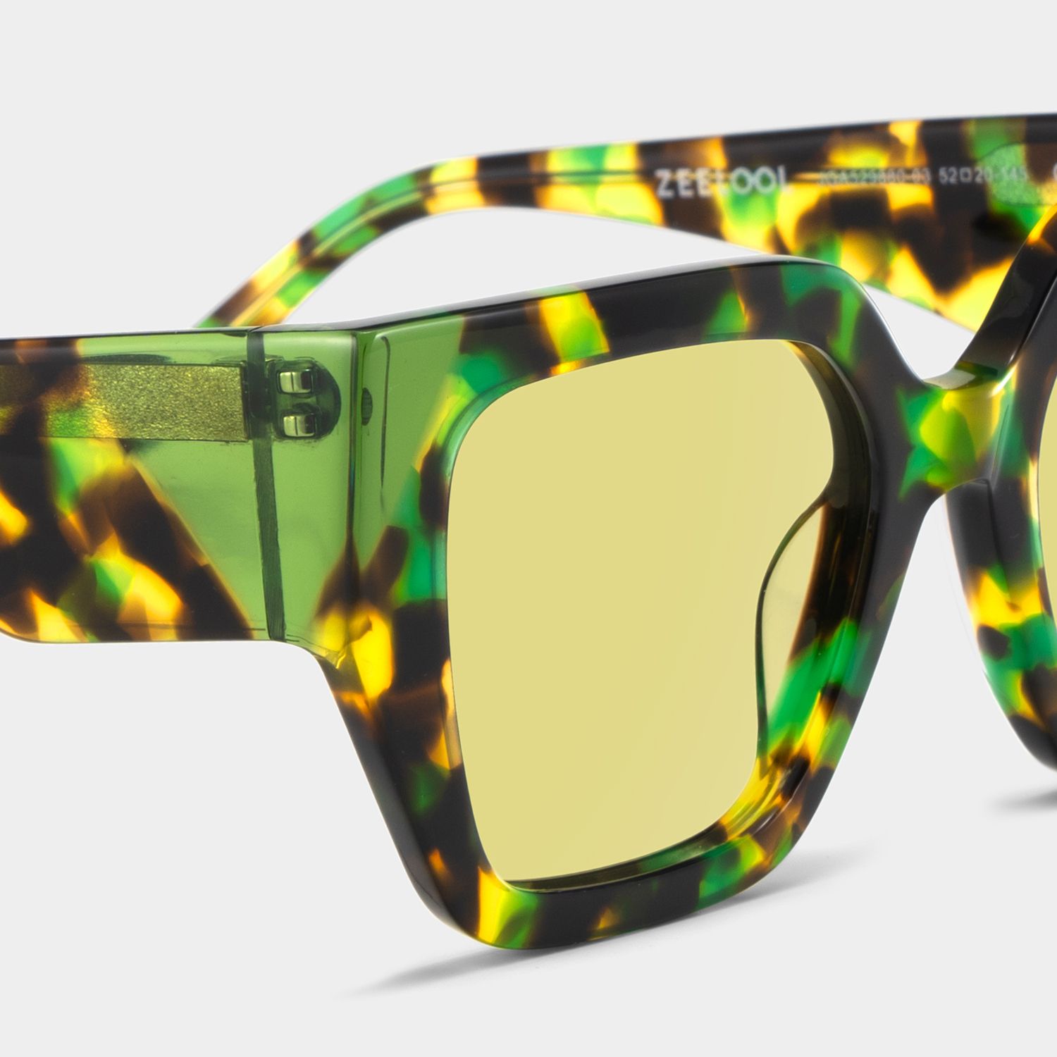 Viva Acetate Green Tortoise Square Frame Sunglasses | ZEELOOL4
