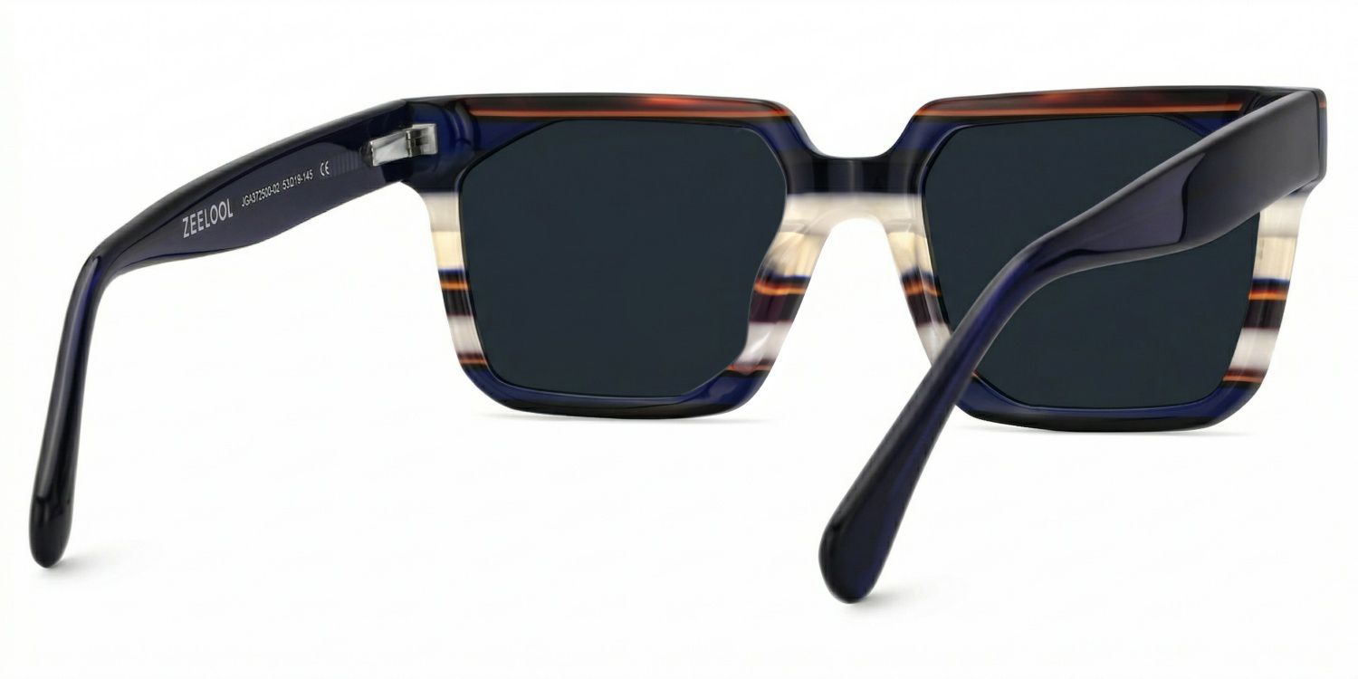 Laguer Rectangle Style Blue Frame Sunglasses | ZEELOOL4