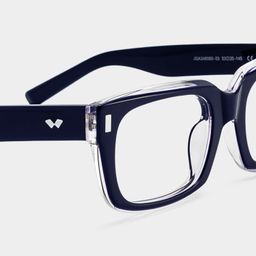 Fayssel Blue Rectangle Glasses5