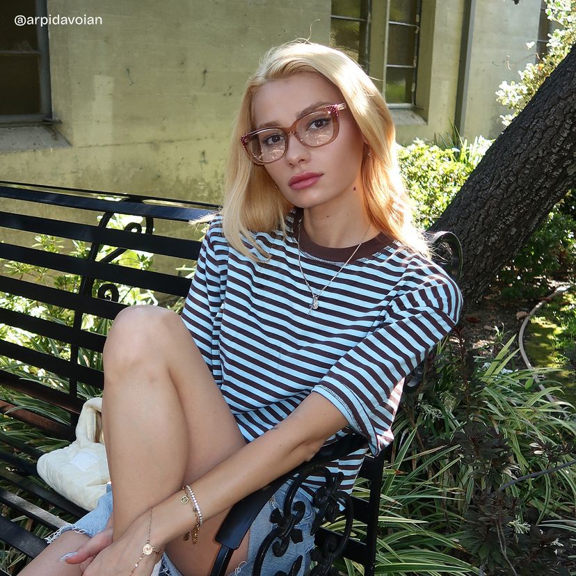 Madeline Beige Cat eye Glasses