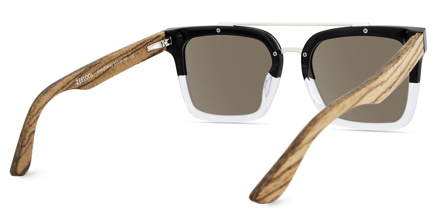 Pascal Aviator Black Clear Prescription Sunglasses | ZEELOOL4