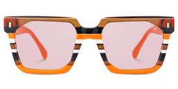 Laguer Orange Rectangle Sunglasses0
