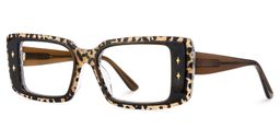 Gleam Leopard Rectangle Glasses3