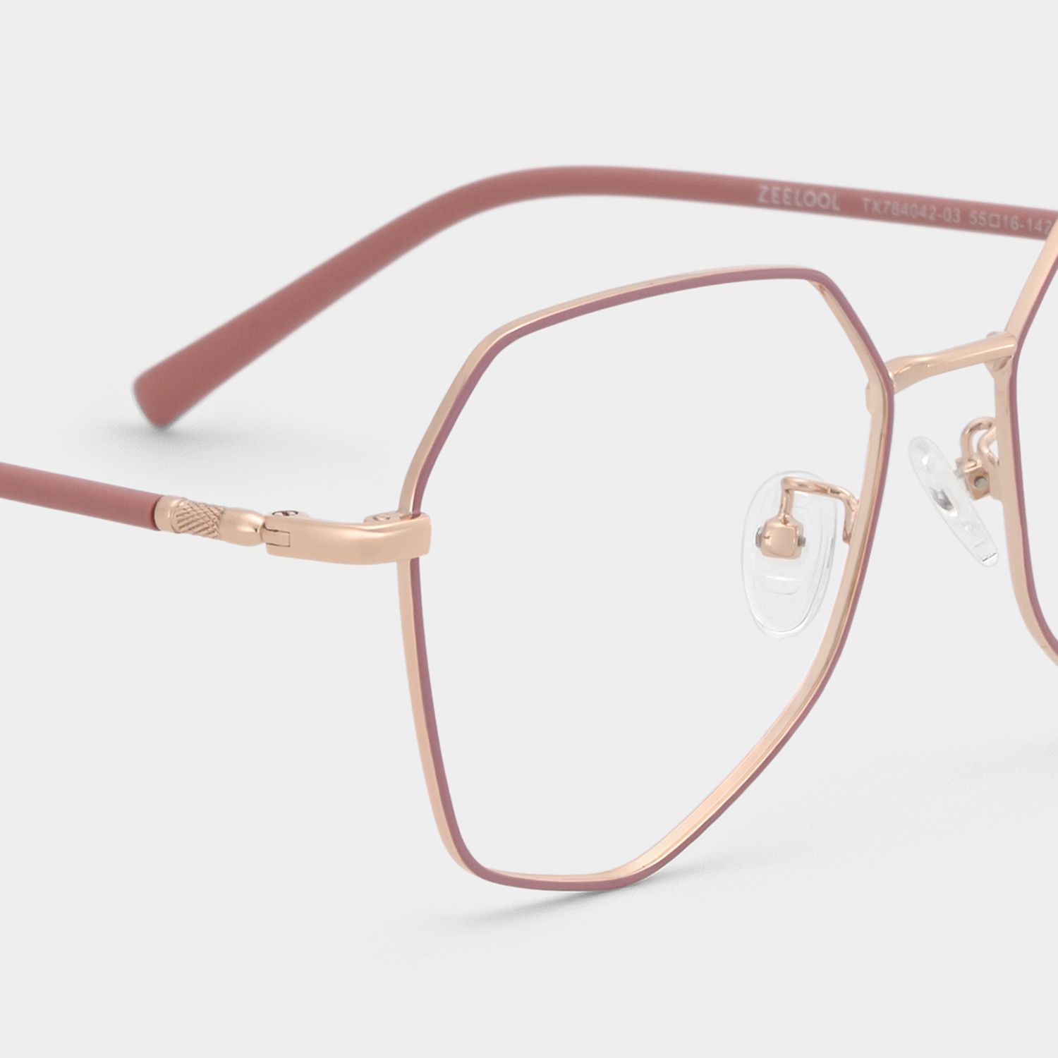 Bivins Geometric Pink Glasses | Zeelool Glasses6