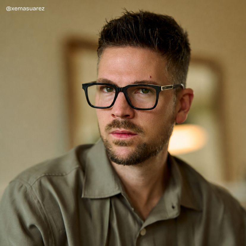 Osvaldo Black Rectangle Glasses