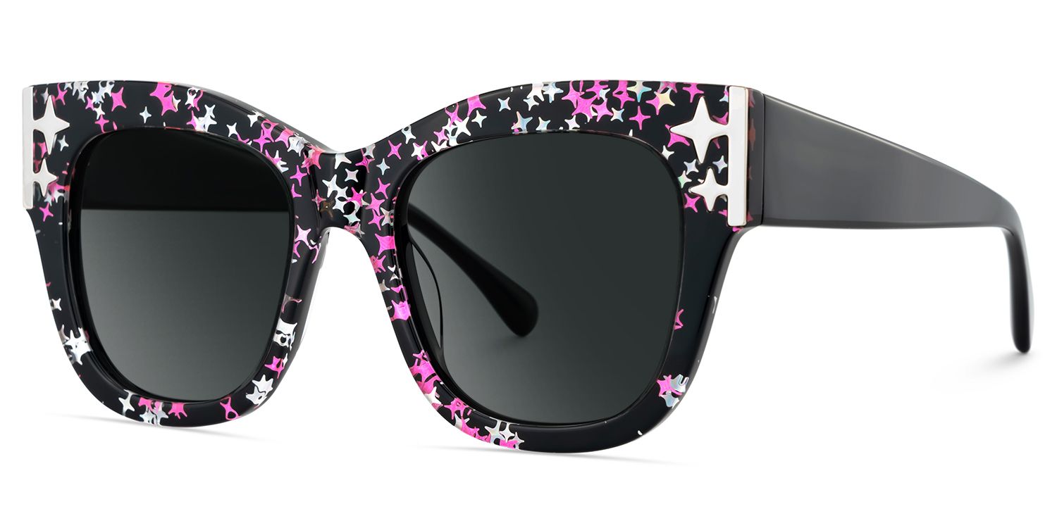Minfia Square Style Black Pink Frame Sunglasses | ZEELOOL3
