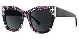 Minfia Black Pink Square Sunglasses3