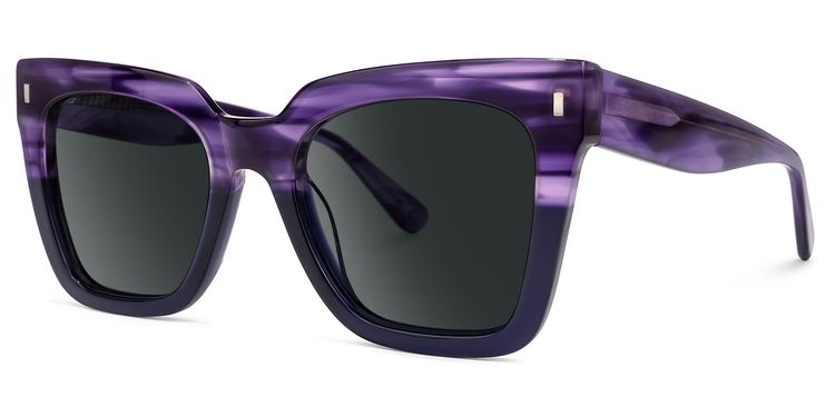 Kathya Purple Square Sunglasses