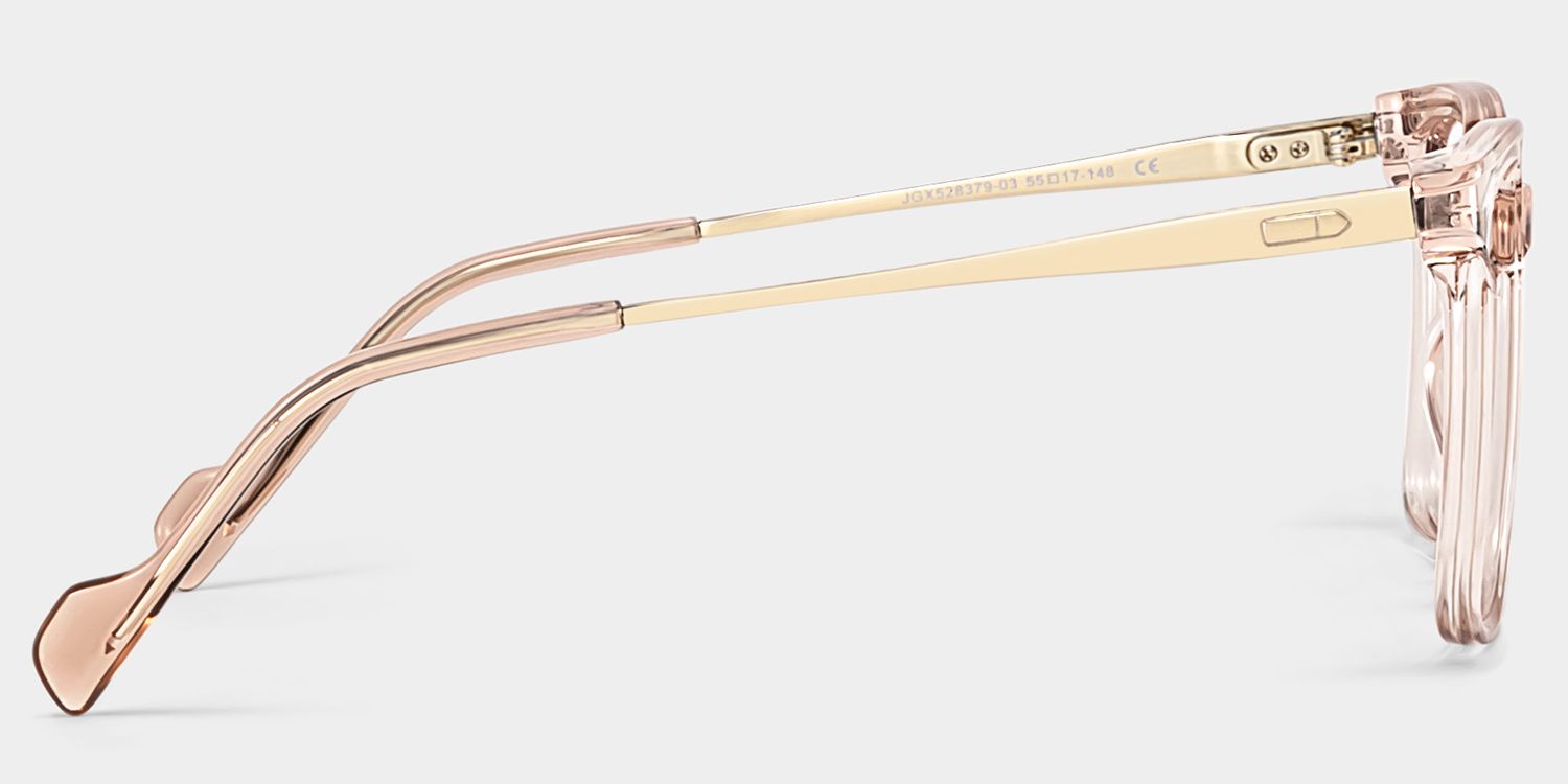 Thin Beige Frame Glasses With Square Shape3