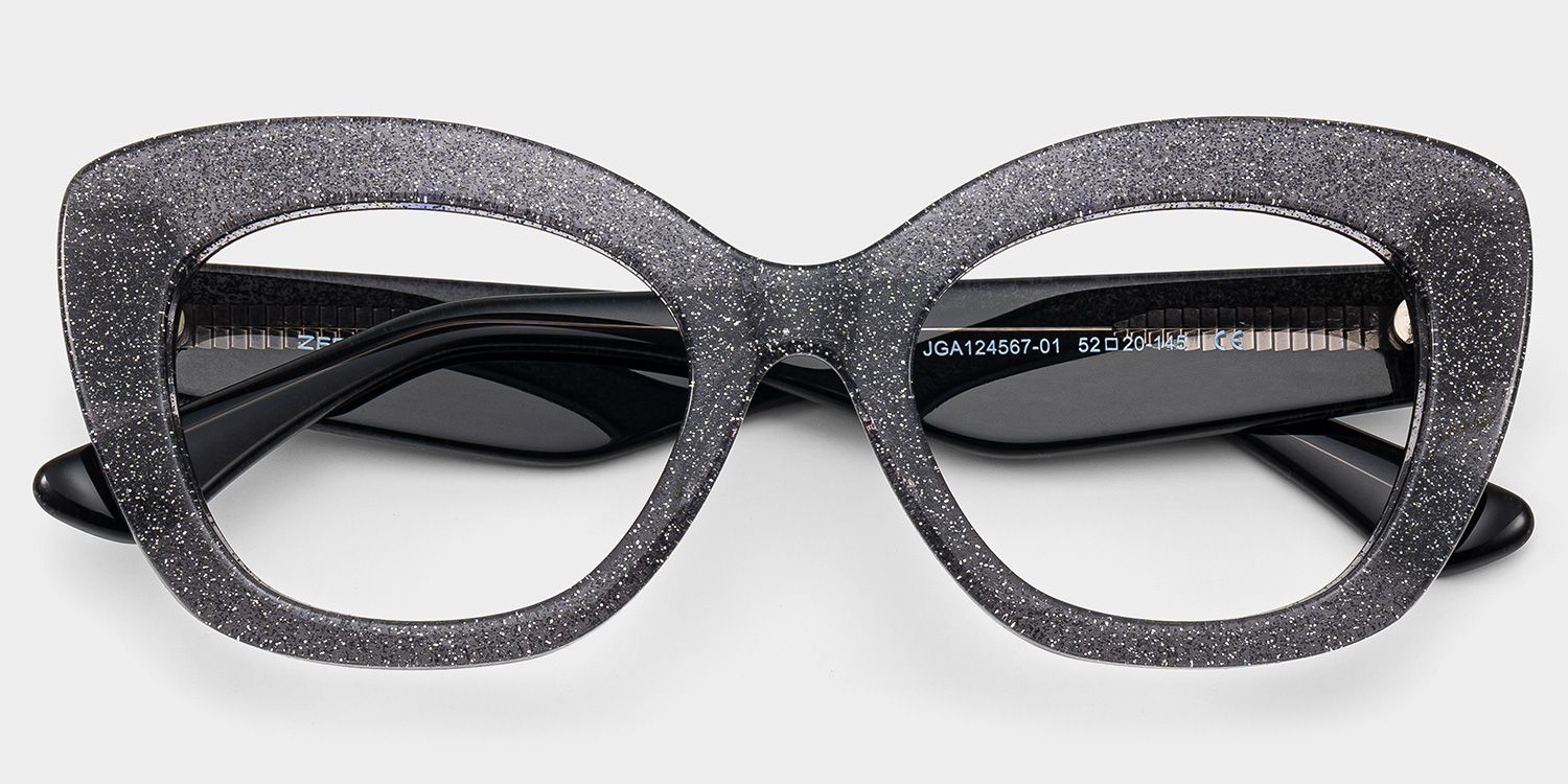 Mireille Butterfly Black Glasses with Bling on the Side | ZEELOOL2