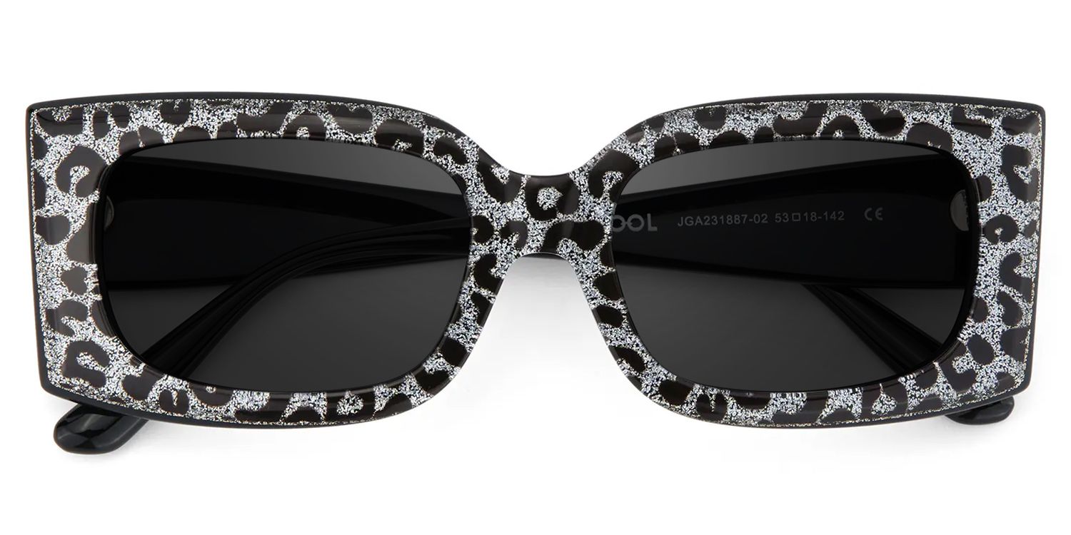 Orduno Rectangle Style Gray Leopard Frame Sunglasses | ZEELOOL1