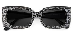Orduno Gray Leopard Rectangle Sunglasses1