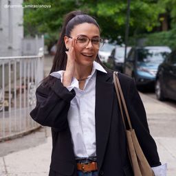 Joana Black Beige Geometric Glasses6